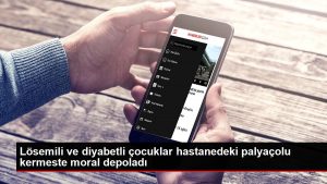 Lösemili ve diyabetli çocuklar hastanedeki palyaçolu kermeste moral depoladı