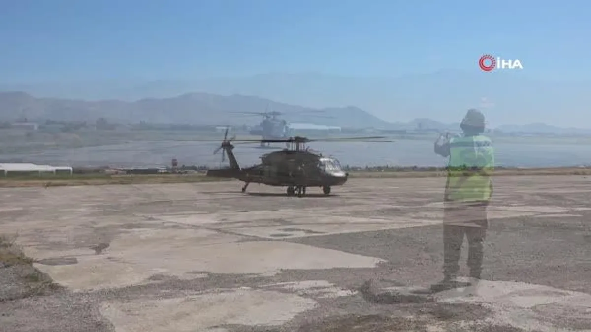 Erzincan'da helikopterle trafik denetimi