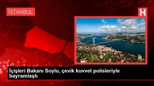 İçişleri Bakanı Soylu, çevik kuvvet polisleriyle bayramlaştı