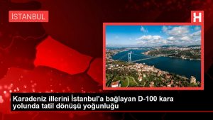 Karadeniz vilayetlerini İstanbul’a bağlayan D-100 kara yolunda tatil dönüşü yoğunluğu