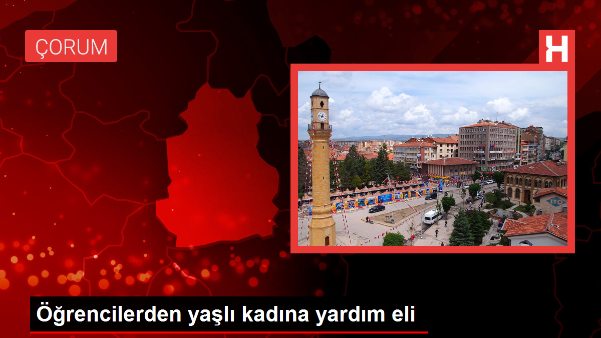 Öğrencilerden yaşlı bayana yardım eli