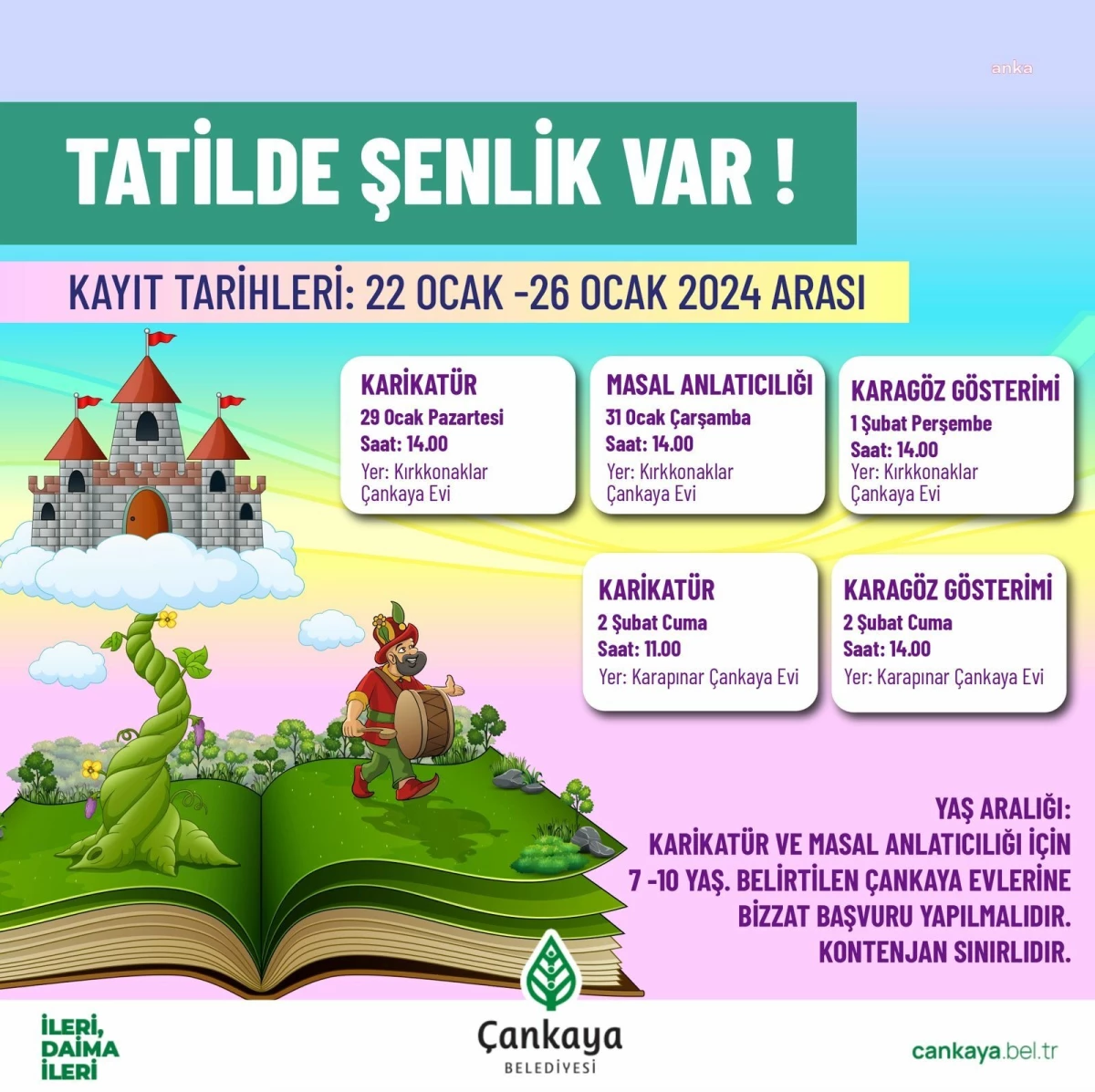 Çankaya Belediyesi Öğrencilere Tatilde Şenlik Var