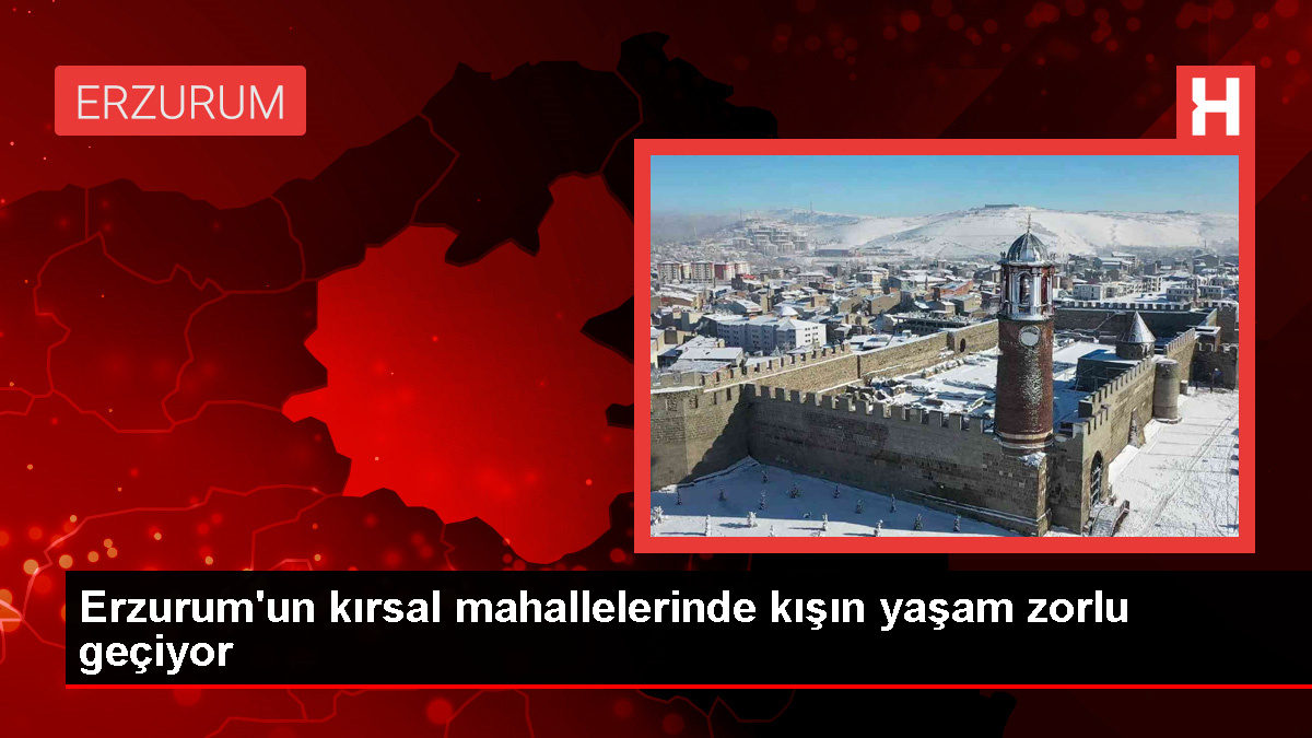 Erzurum’un kırsal mahallelerinde kış mevsimi kuvvetli geçiyor