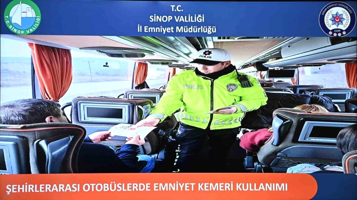 Sinop’ta yolcu otobüslerinde emniyet kemeri kullanımı artırılacak